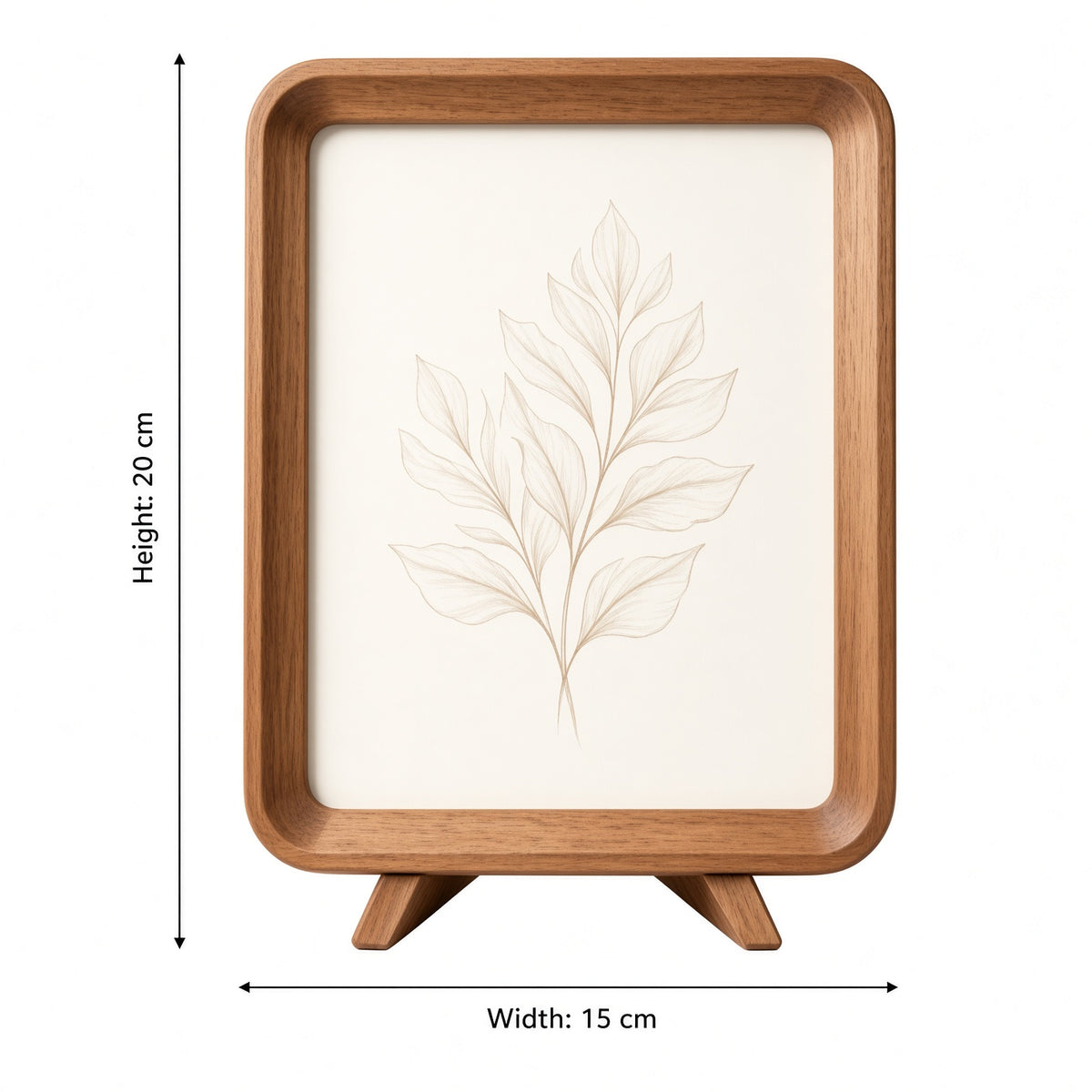 Wooden Photo Frame with Rounded Corners | Minimalist Desktop Picture Frame