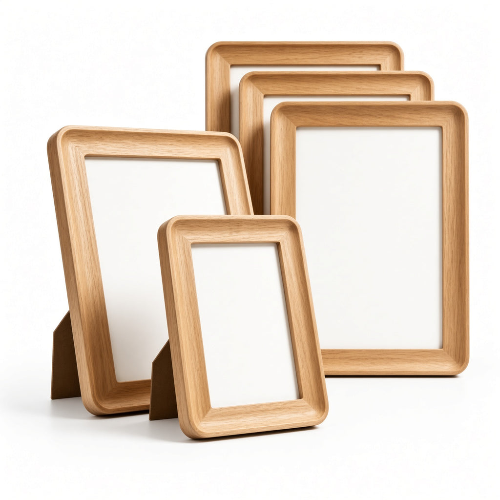 Set of 4 Wooden Photo Frames 10x15 cm | Light Oak Picture Frames