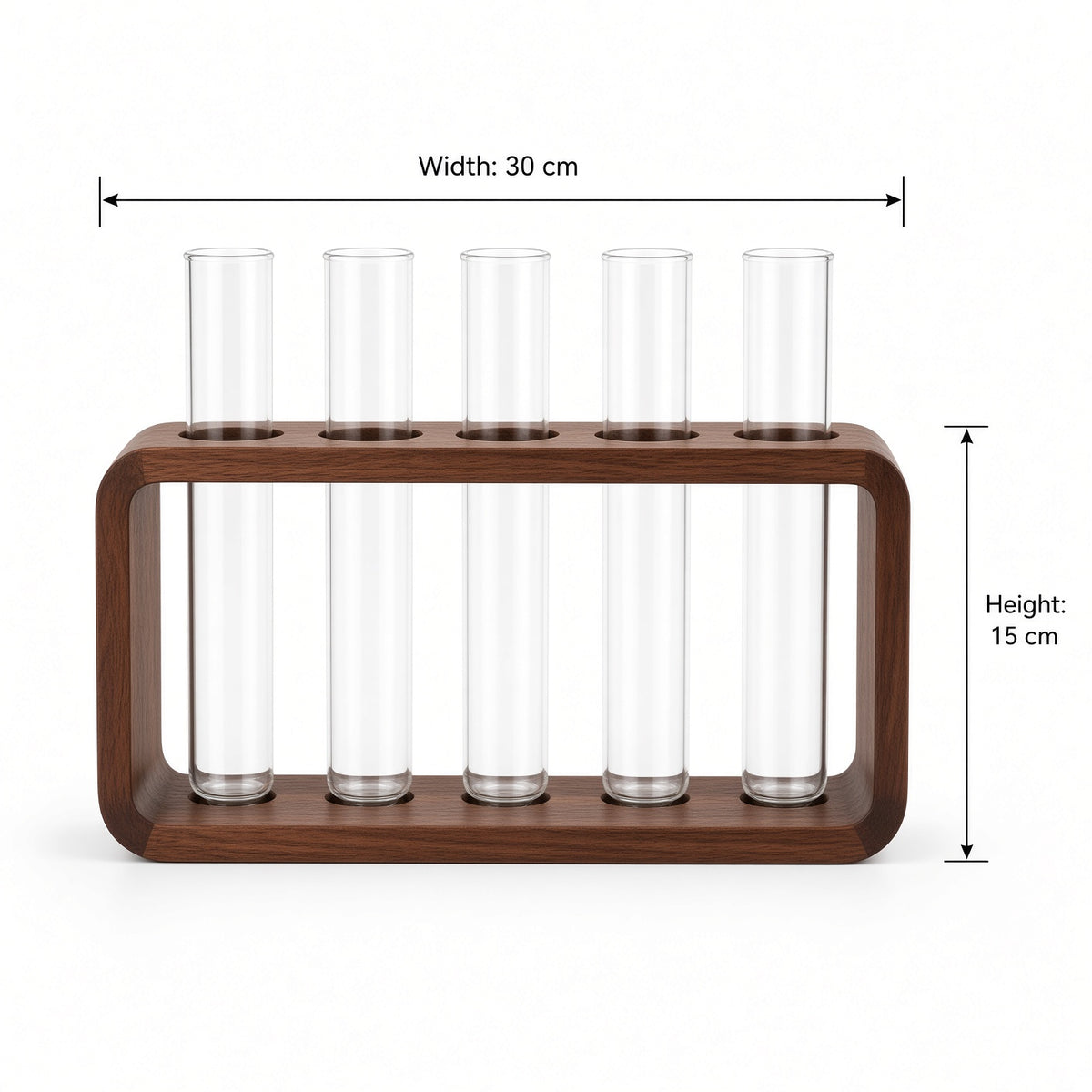 Wooden Test Tube Plant Propagation Station | 5-Tube Hydroponic Vase