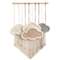 Macrame Cloud Wall Hanging with Wooden Dowel | Boho Nursery & Bedroom Decor